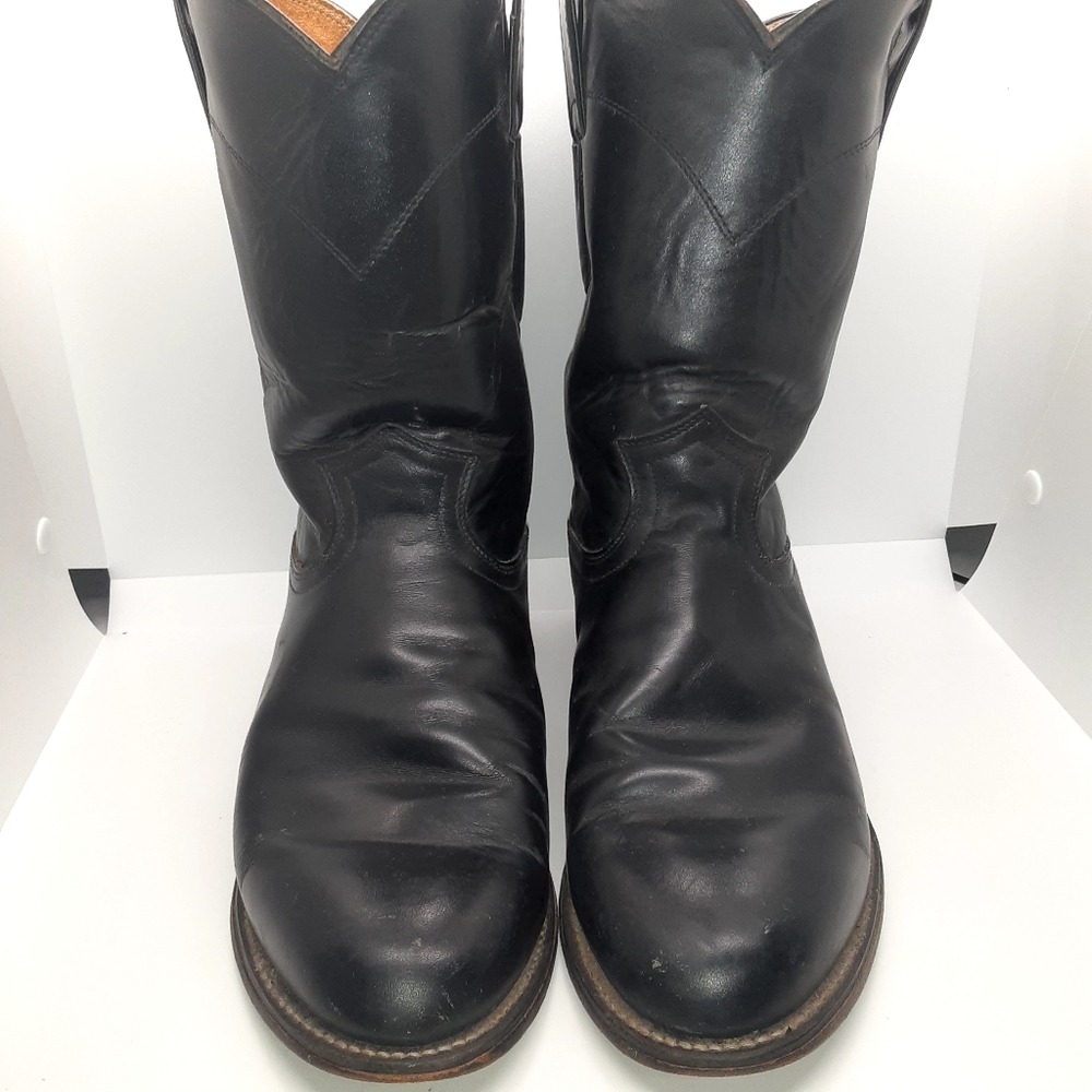 Justin boots black leather size 7 and 1/2